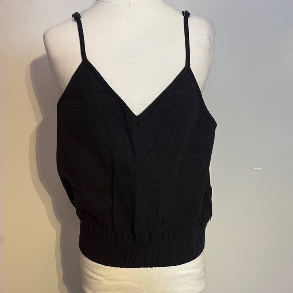 Jackson Rowe Black Smocked Hem V-Neck Camisole